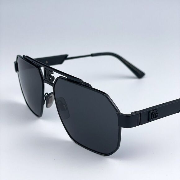 NEW D&G DG2294 01/87 Black Grey Pilot Metal Unisex Sunglasses - Picture 7 of 11